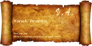 Vanek Aranka névjegykártya